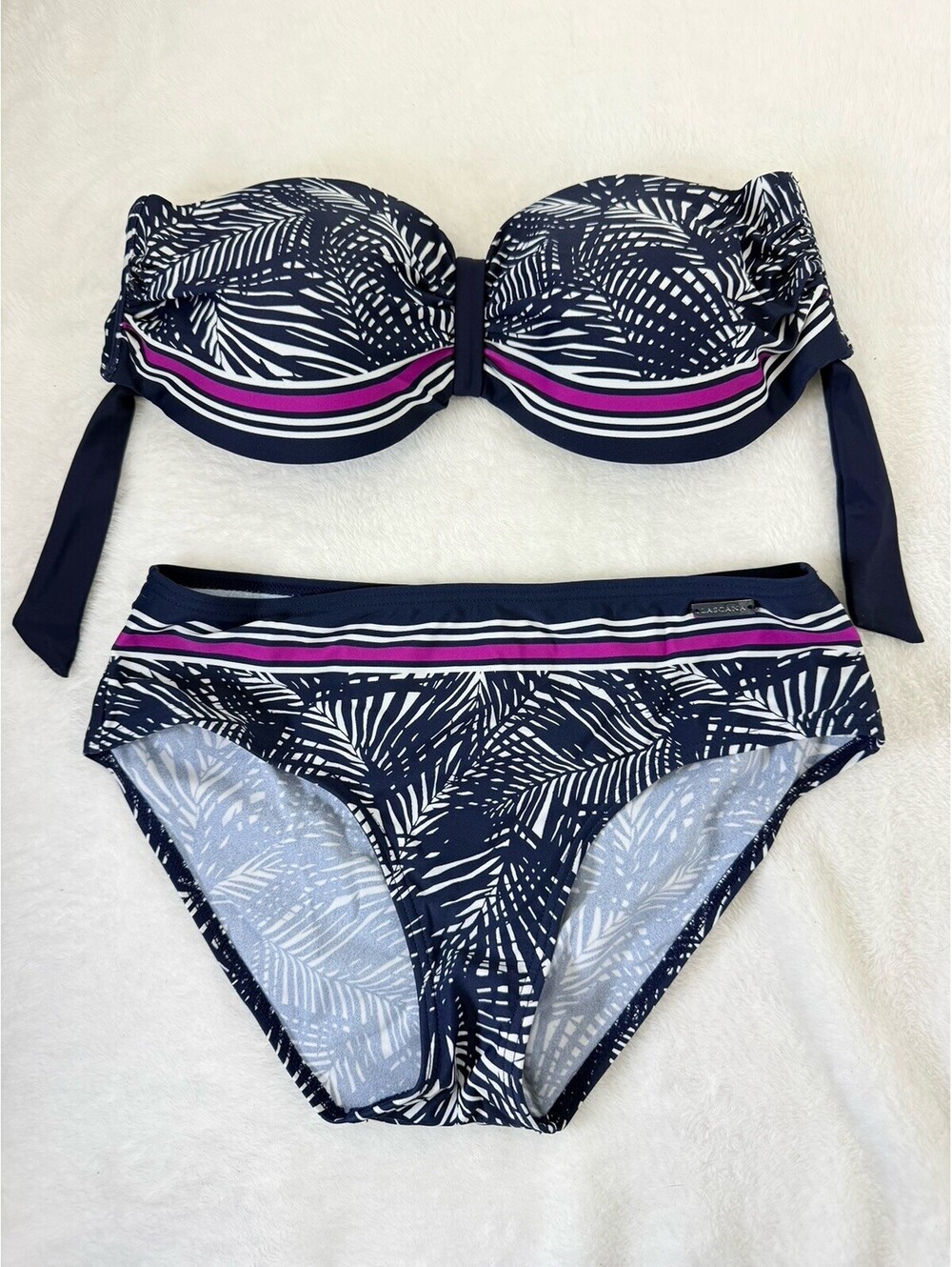 Venus Bandeau Bikini Set C Top 4 Bottom Blue Purple Underwire Women Small